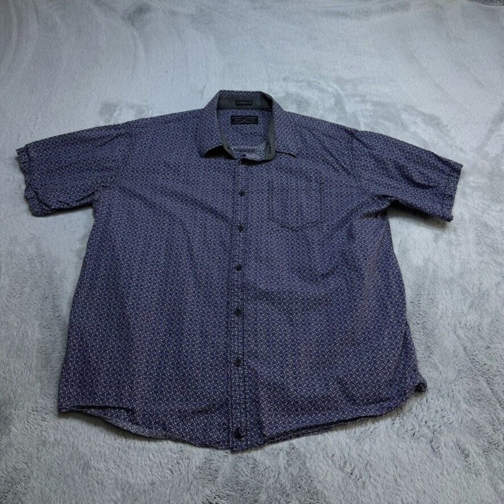 Cody James Shirt Mens Traditional Fit Blue Geometric Cotton XL SS Western 1333